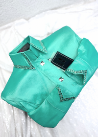 SIMPLY Seafoam Stretch Taffeta Day Shirt