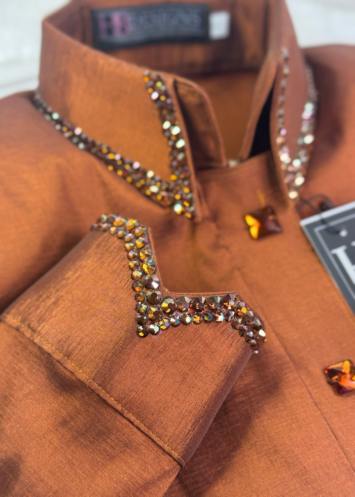 SIMPLY Rust Stretch Taffeta Day Shirt