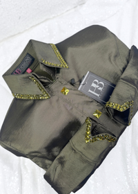 SIMPLY Olive Grove Stretch Taffeta Day Shirt