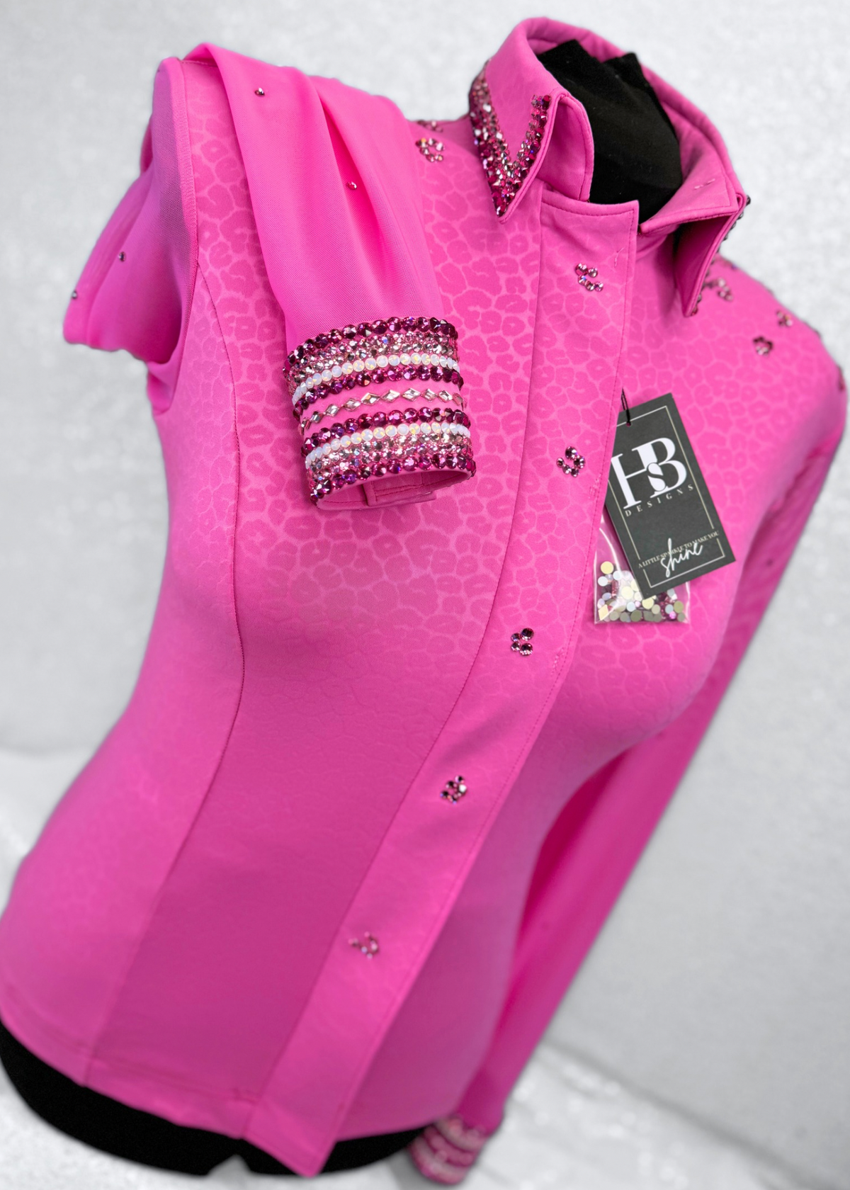 GLITZY BREEZY Pink Leopard Stretch Spandex Day Shirt
