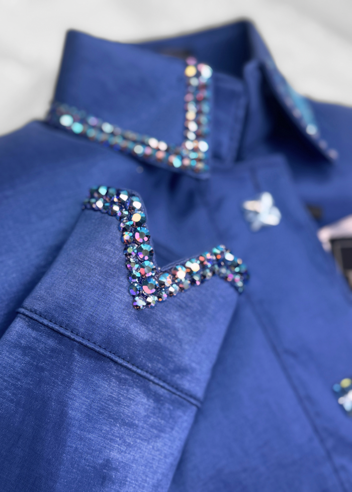 SIMPLY Indigo Stretch Taffeta Day Shirt