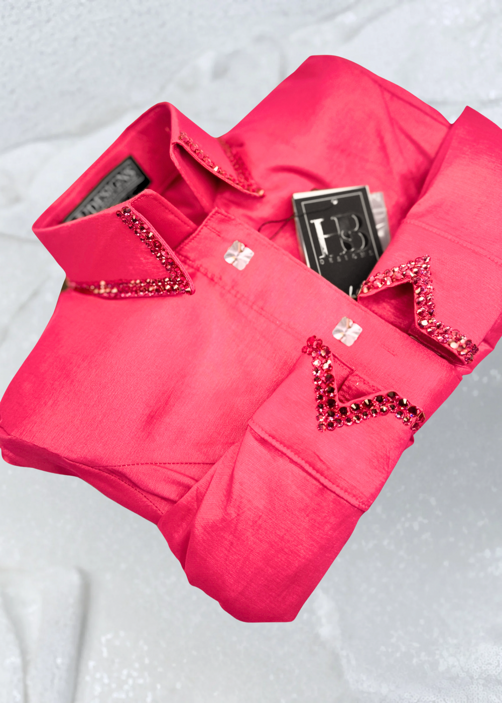 SIMPLY Hot Coral Stretch Taffeta Day Shirt