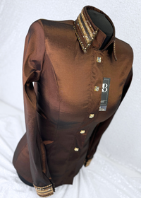 LUXE Chocolate Stretch Taffeta Day Shirt