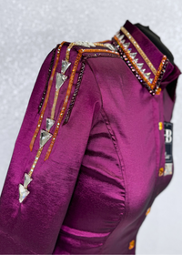 GLAM Dark Berry w/ Orange Accents Stretch Taffeta Day Shirt (Copy)