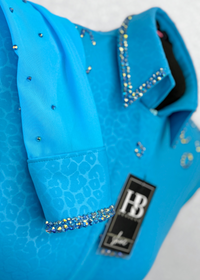 SIMPLY BREEZY Turquoise Leopard Stretch Spandex Day Shirt