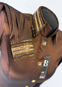 LUXE Chocolate Stretch Taffeta Day Shirt