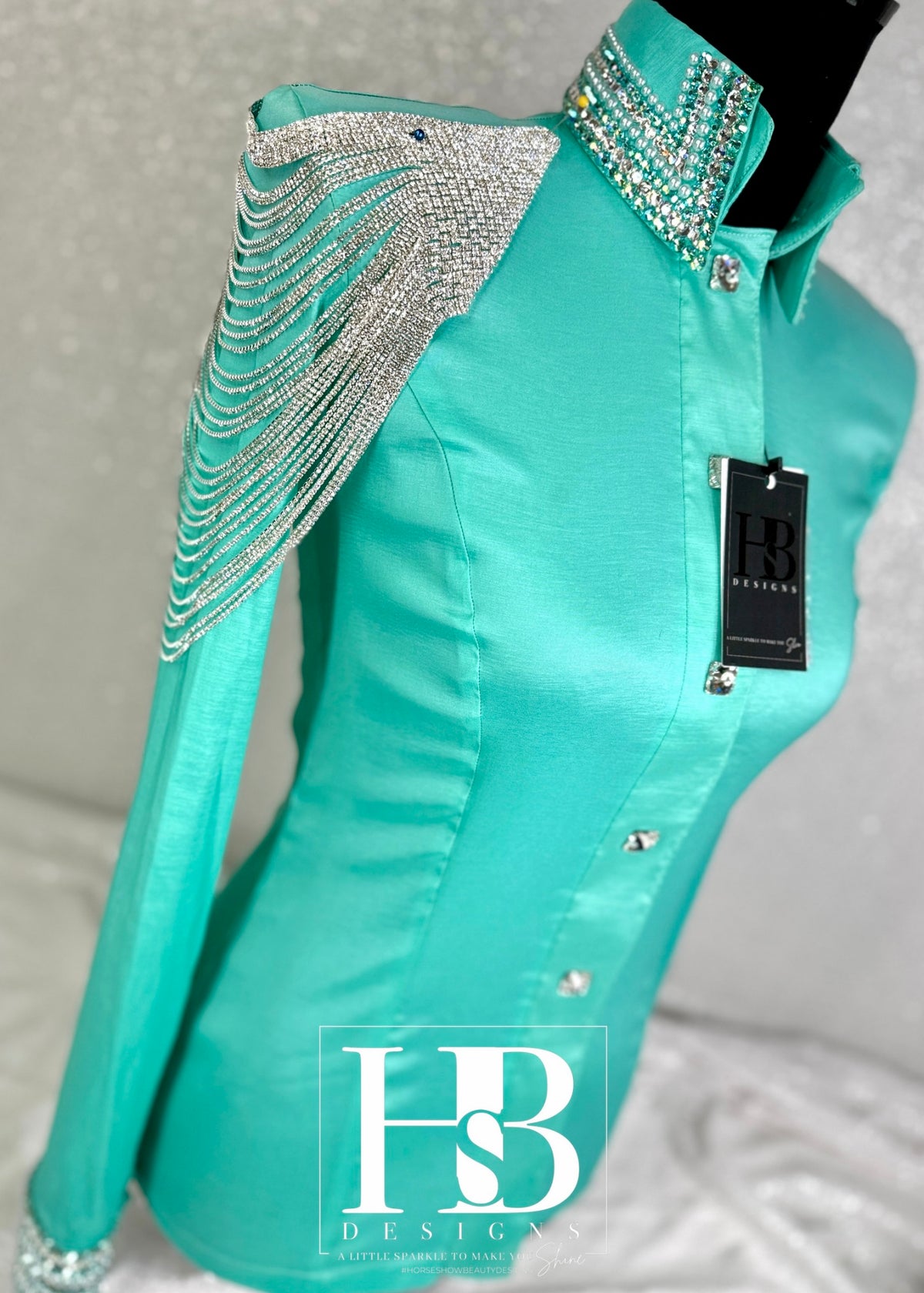 GLITZY Seafoam/Mint Taffeta Day Shirt