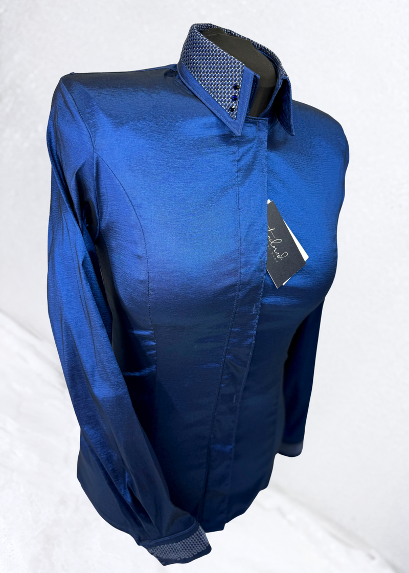 TAILORED by HSBD Bright Navy w/ Silk Accent Stretch Taffeta Day Shirt 1005
