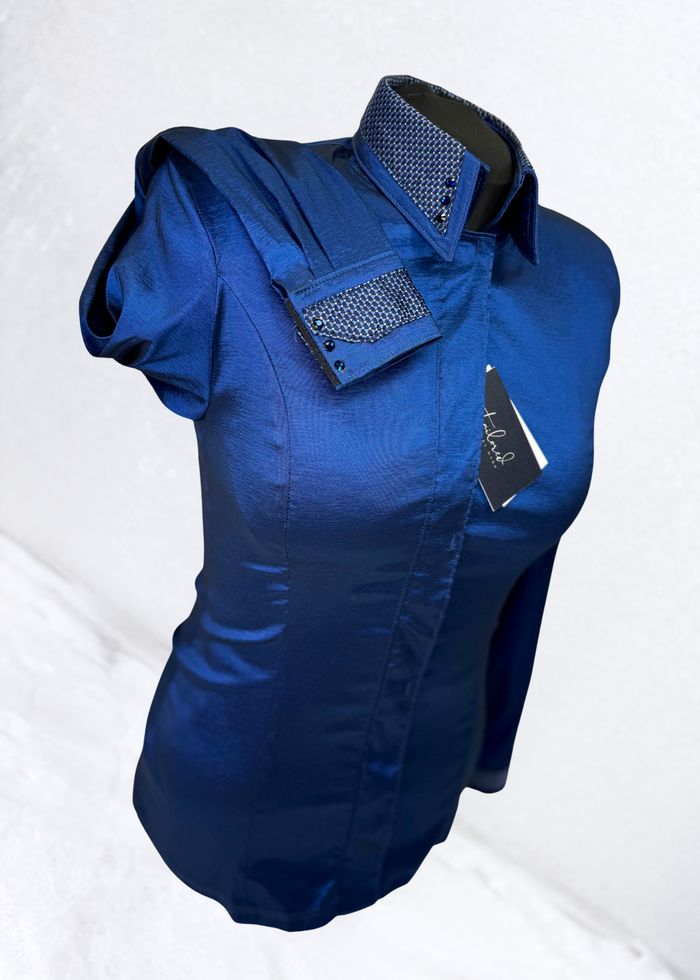 TAILORED by HSBD Bright Navy w/ Silk Accent Stretch Taffeta Day Shirt 1005