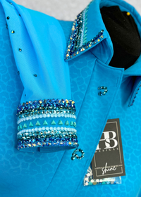 GLITZY BREEZY Turquoise Leopard Stretch Spandex Day Shirt