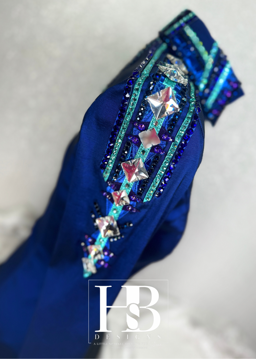 GLAM Navy, Seafoam/Mint, Purple and Blue Taffeta Day Shirt 1311