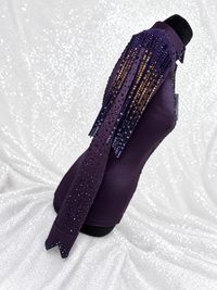 Product photo of *FLASH-SALE* SIMPLY+ Eggplant w/ Gold & Lavender Fringe Stretch Taffeta Day Shirt — Item 1524