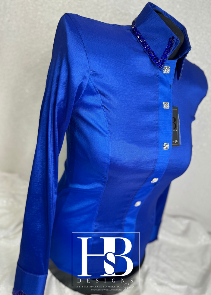 SIMPLY Bright Royal Blue w/ Royal Blue Contrast Stretch Taffeta Day Shirt