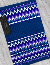 SANTANA 3.5 Peacock Blue, Turquoise, Purple and White Premium Pad 1047