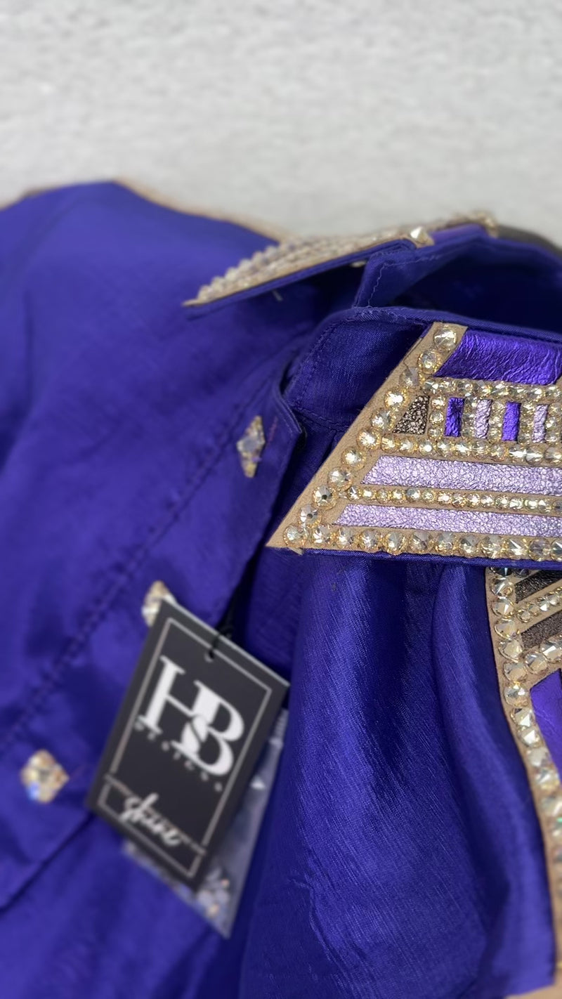 GLAM Royal Purple w/ Camel and Bronze Stretch Taffeta Day Shirt