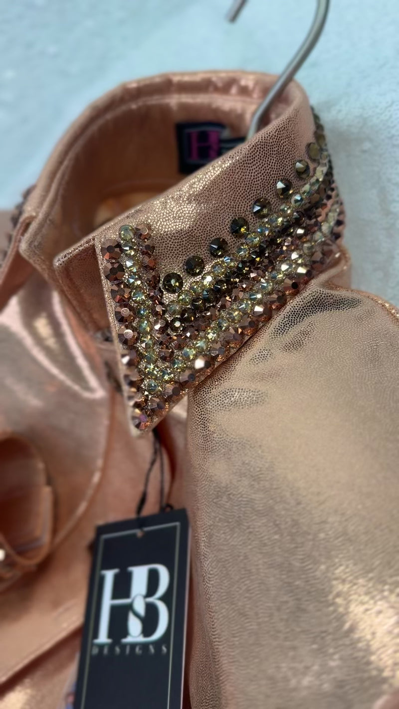 GLITZY Rose Gold Melted Metals Stretch Spandex Day Shirt