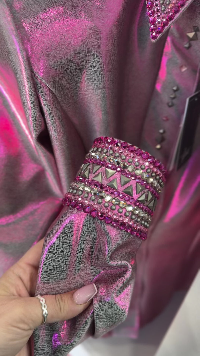 GLITZY Moulin Rouge Melted Metals Stretch Spandex Day Shirt