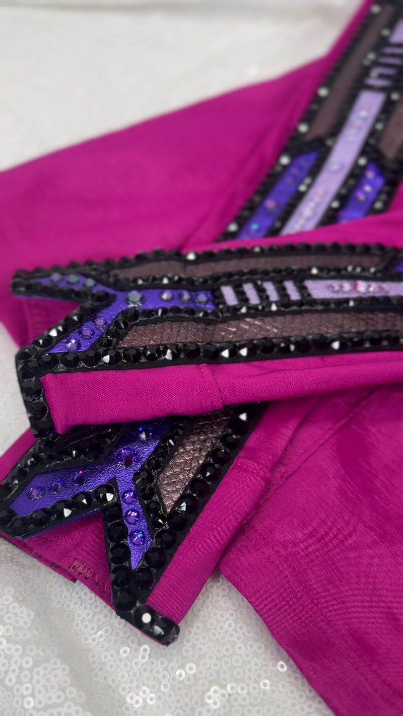 GLAM Fuchsia, Purple, Lavender, Eggplant and Black Stretch Taffeta Day Shirt