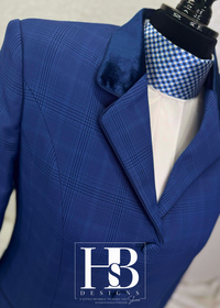 TAILORED Bright Navy Plaid w/ Blue Accents Hunt Coat