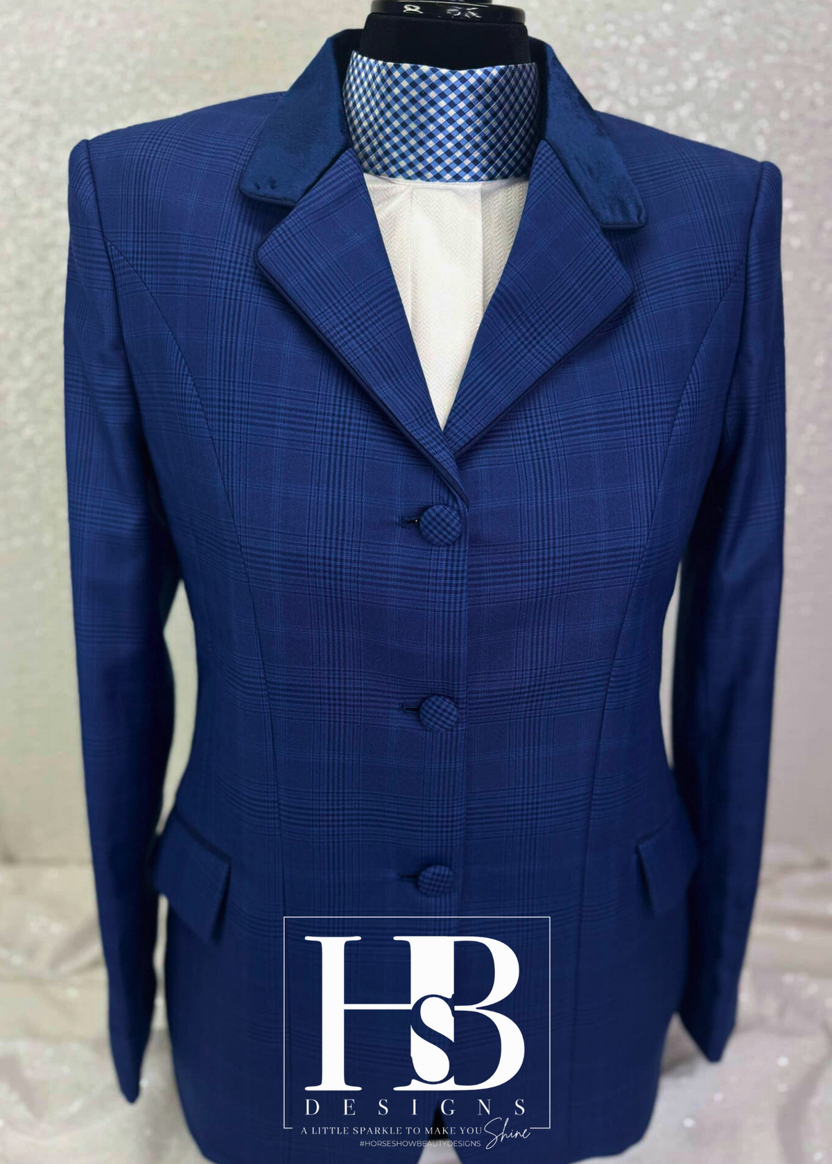 TAILORED Bright Navy Plaid w/ Blue Accents Hunt Coat