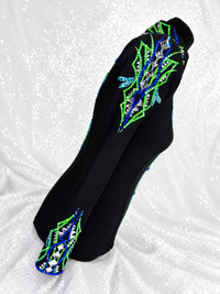 GLAM Black, Electric Green, Royal Blue and Aqua Compression Spandex Stretch Day Shirt 1528